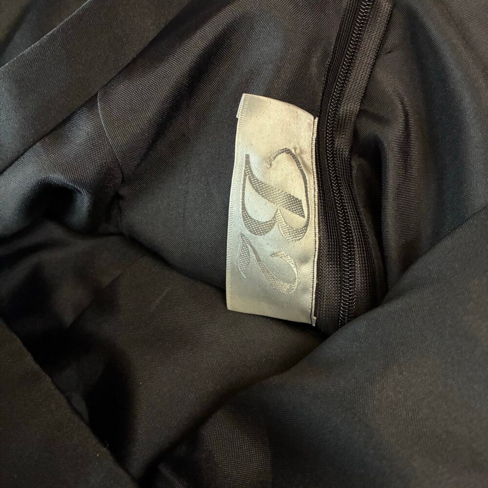 Vtg B2 Sleeveless Maxi Gown Dress Women's XS Black Satin Square Formal Y2K Vines - Picture 13 of 15